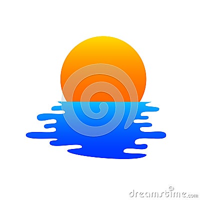 Seascape, blue sea and sun, summer sign â€“ for stock Stock Photo